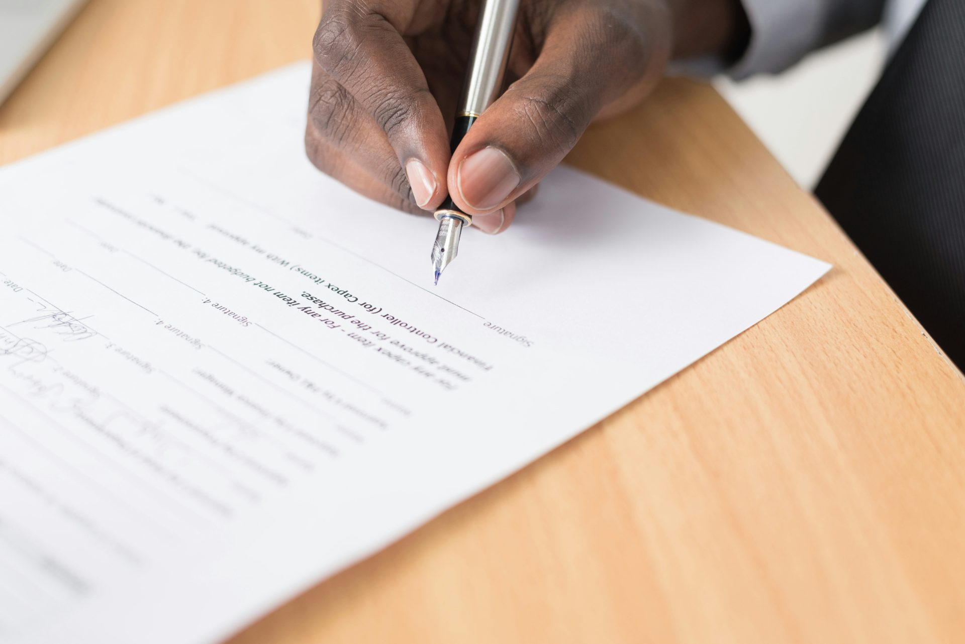 signature sur papier